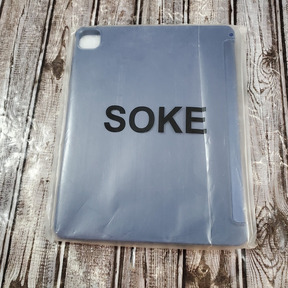 Soke Case iPad Air 13 2024/iPad Pro 12.9-Inch w/Pencil Holder Tri Fold Blue Cut